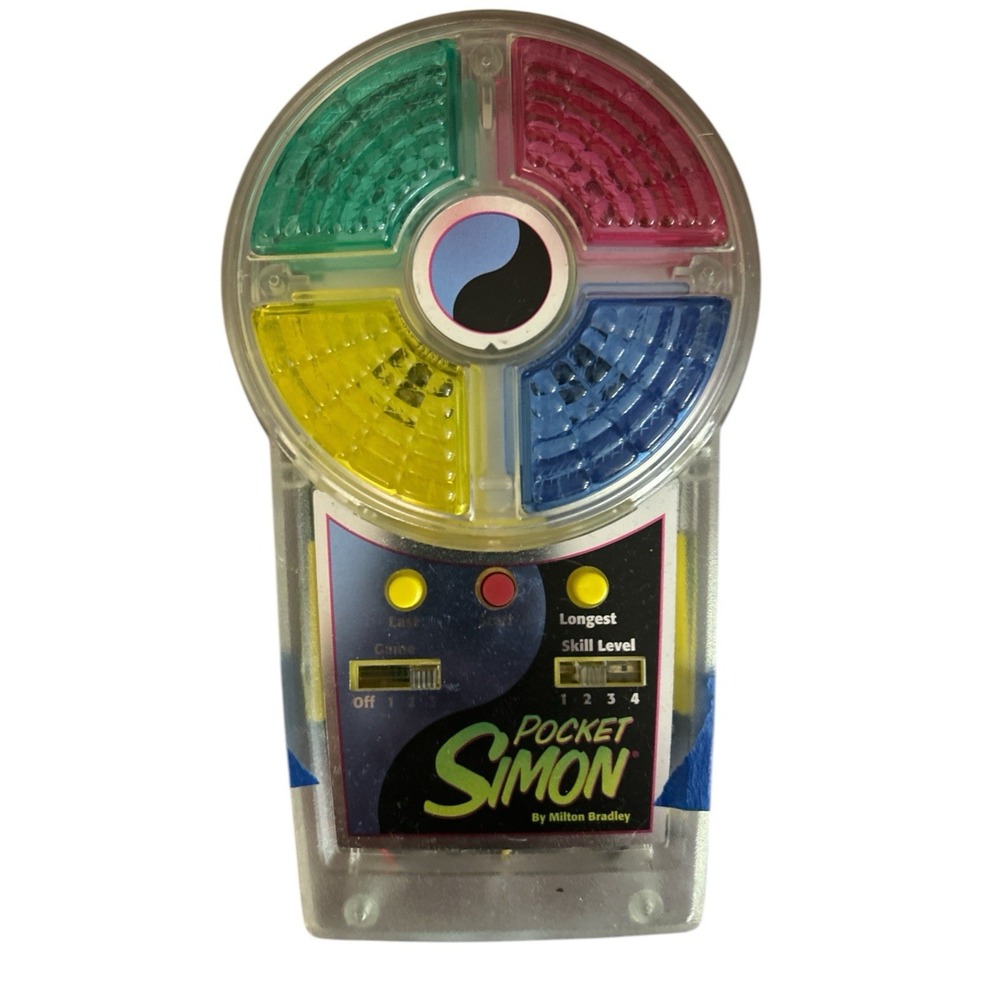 VINTAGE POCKET SIMON ELECTRONIC‎ HANDHELD TRAVEL GAME MILTON BRADLEY 1995